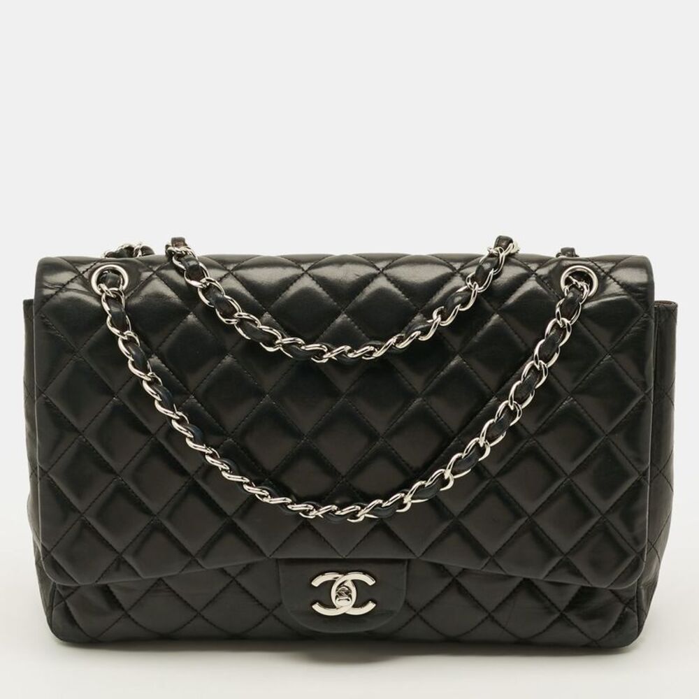 Chanel Classic Single Flap Maxi Black Quilted Leather Bag